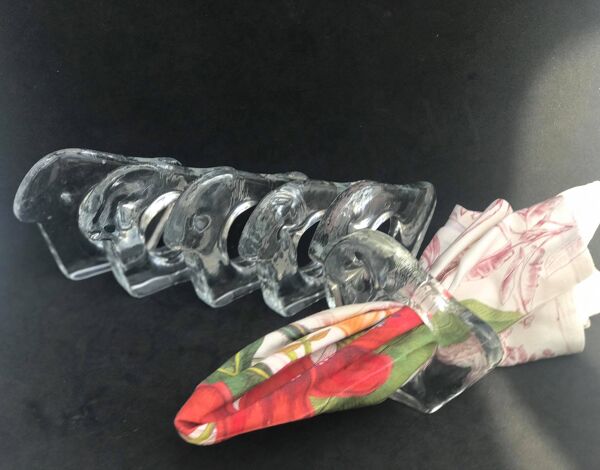 Anneaux De Serviettes Verre Pukeberg Suède
