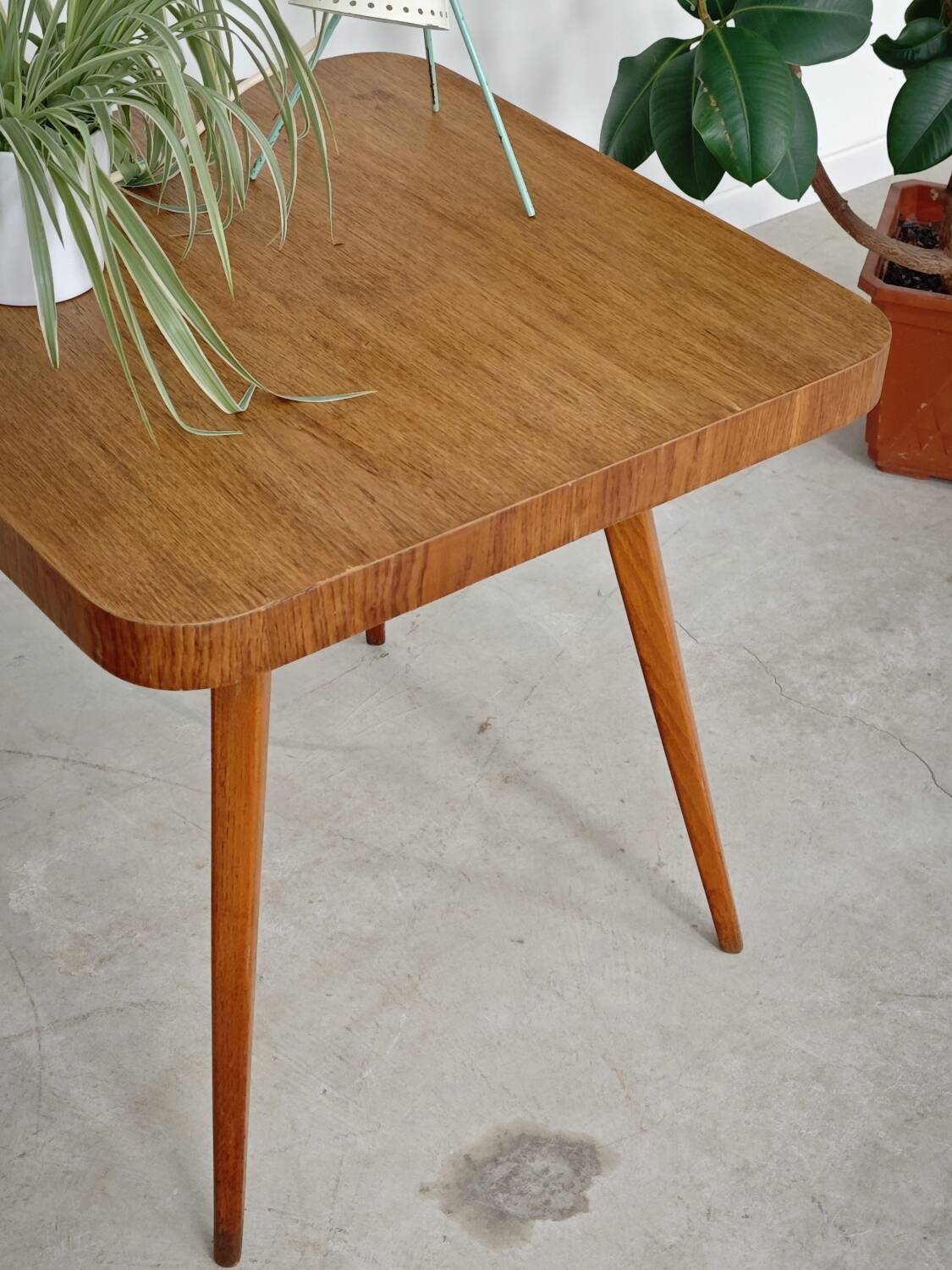 Cesky Nabytek wooden side table, former Czechoslovakia 1960