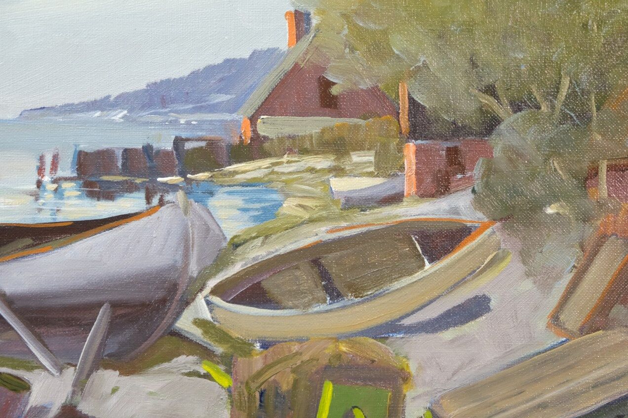 Hjamar Lindblom, Swedish Modern Landscape, 1960s, Oil on Canvas, Framed