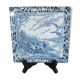 Old tile in Gien earthenware decoration hunting dog