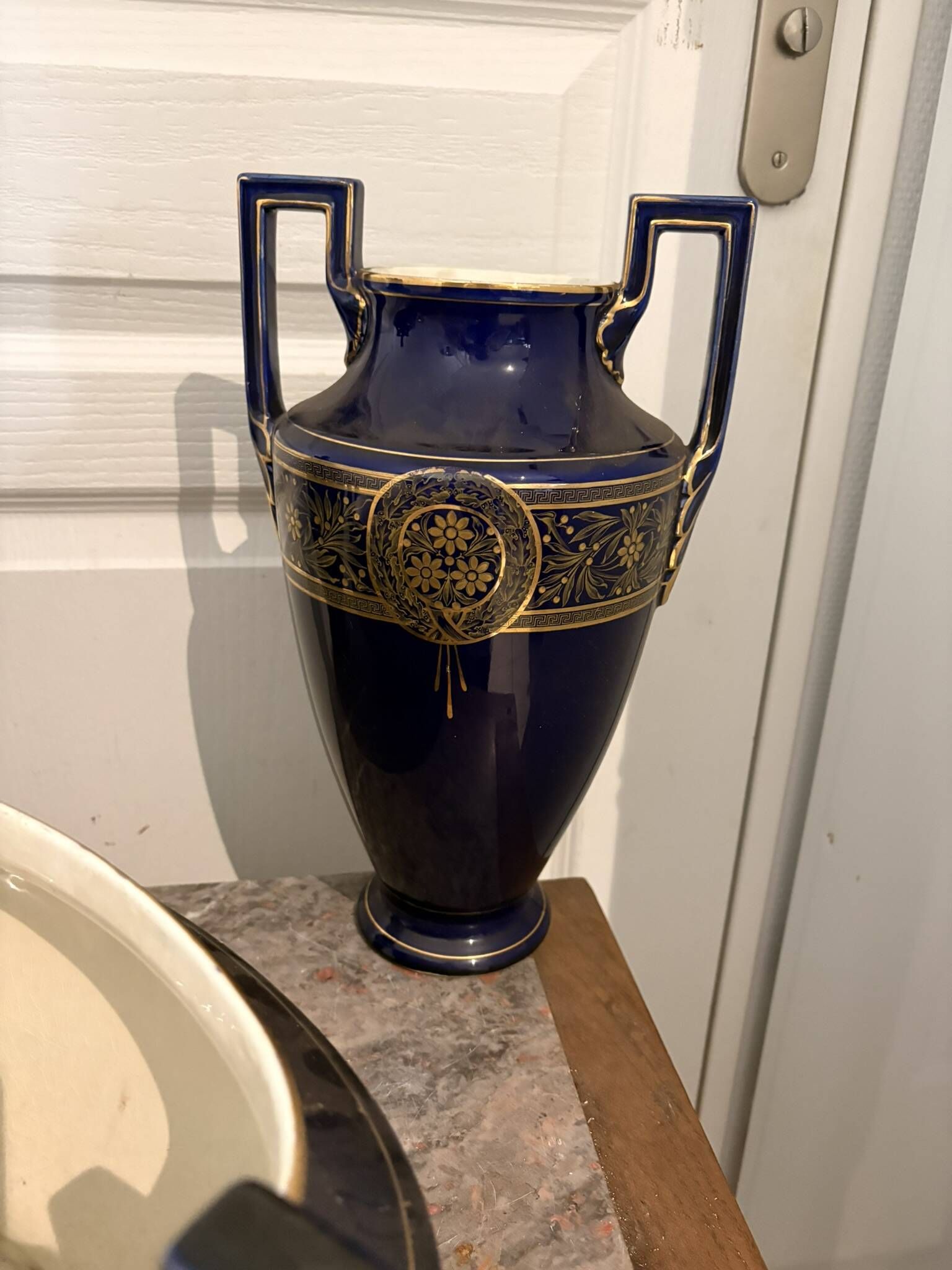 Lot 3 amphora vase boch keramis 1890 bfk fireplace garniture sèvres art deco