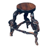 Handmade Vinewood and Oak Bar Stool, 1950s