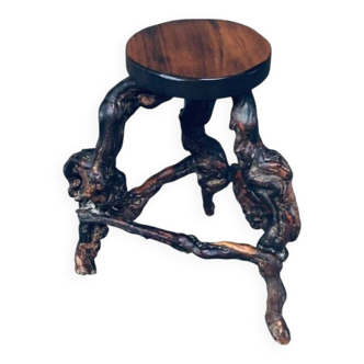 Handmade Vinewood and Oak Bar Stool, 1950s