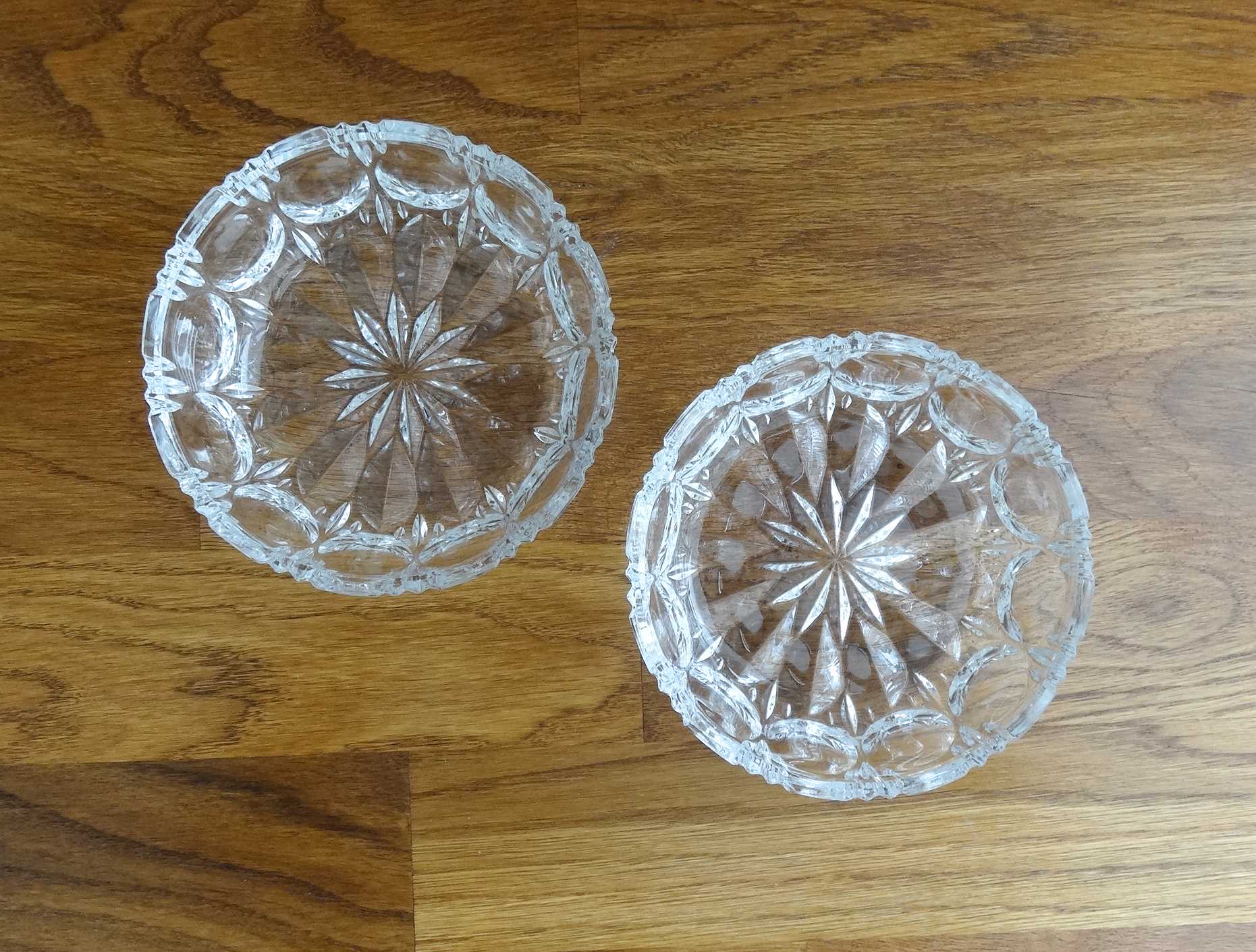 Two bohemian crystal cups