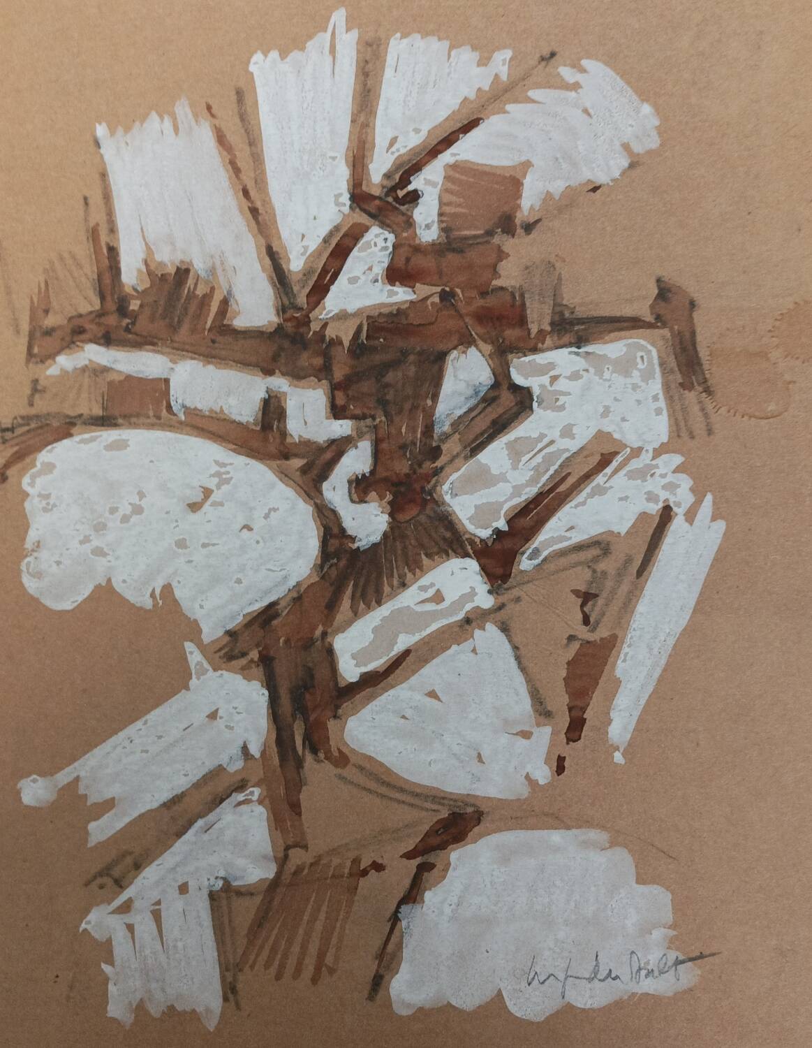 Marie-Paule Duault, abstract gouache on paper, 1950s