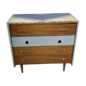 Vintage, bohemian, Scandinavian chest of drawers