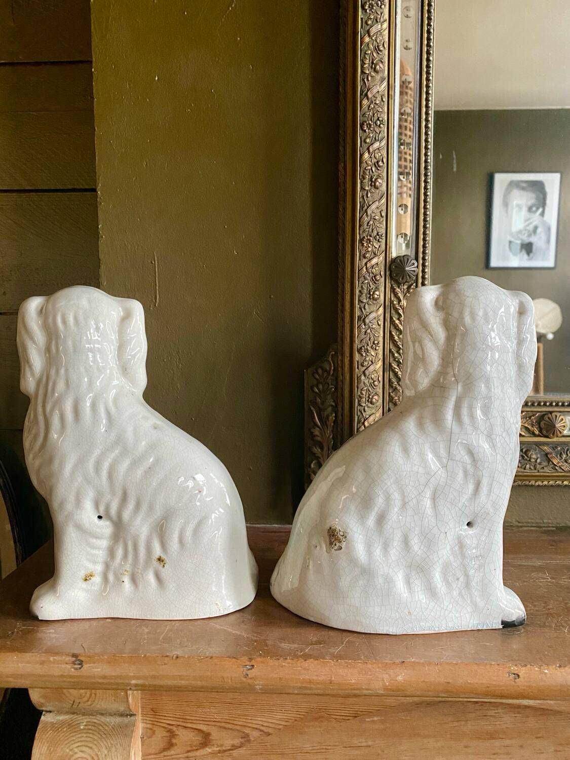 Pair of ceramic Staffordshire dogs late 19th century