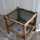 Table bambou verre fumé vintage