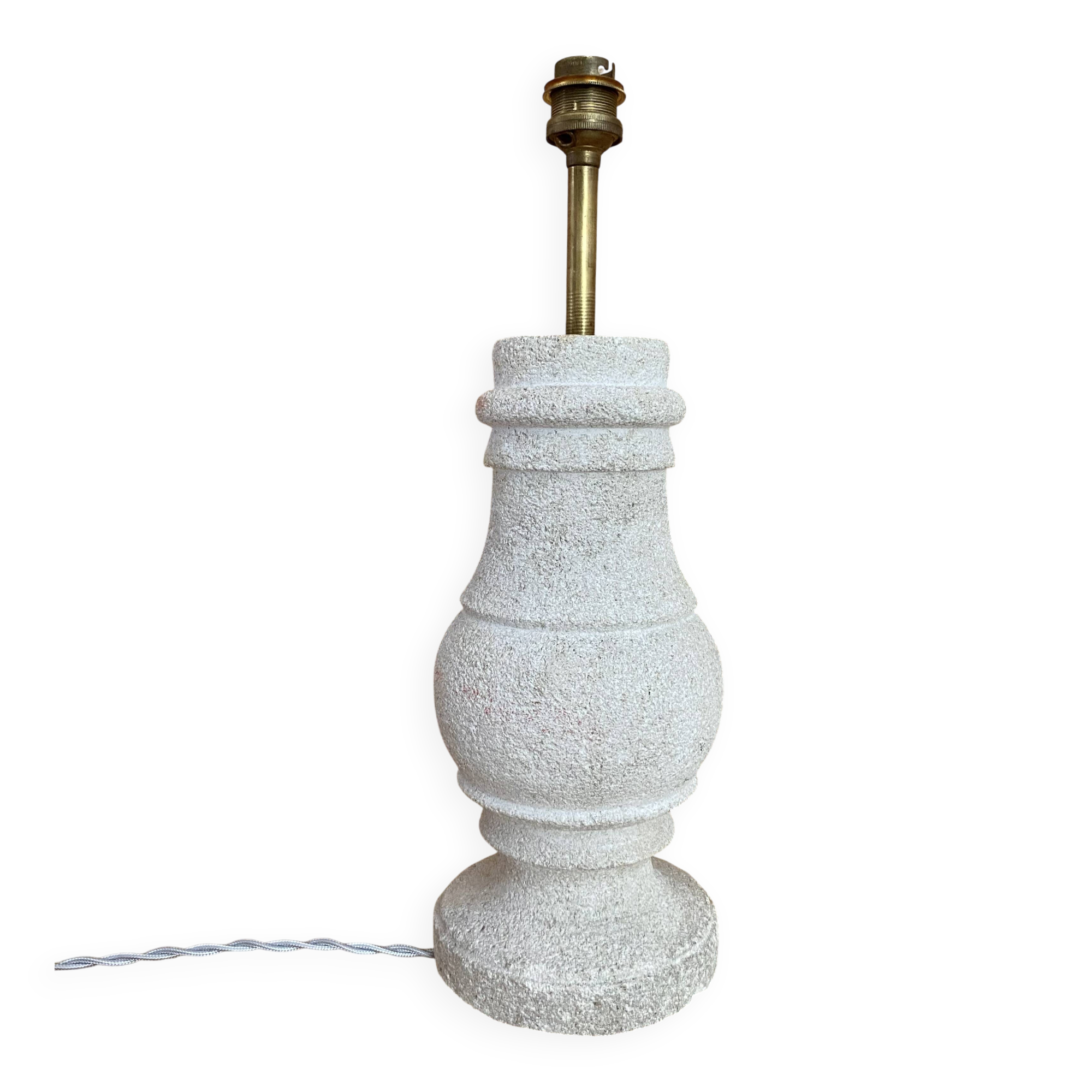 Baluster lamp base, new braided fabric cable.