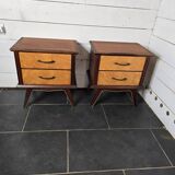 Pair of vintage teak bedside tables from the 60s