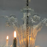 Venetian chandelier in Murano glass, 6 light arms, new electrification, circa 1930.