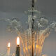 Lustre vénitien en verre de Murano, 6 bras de lumière, nouvelle électrification, vers 1930