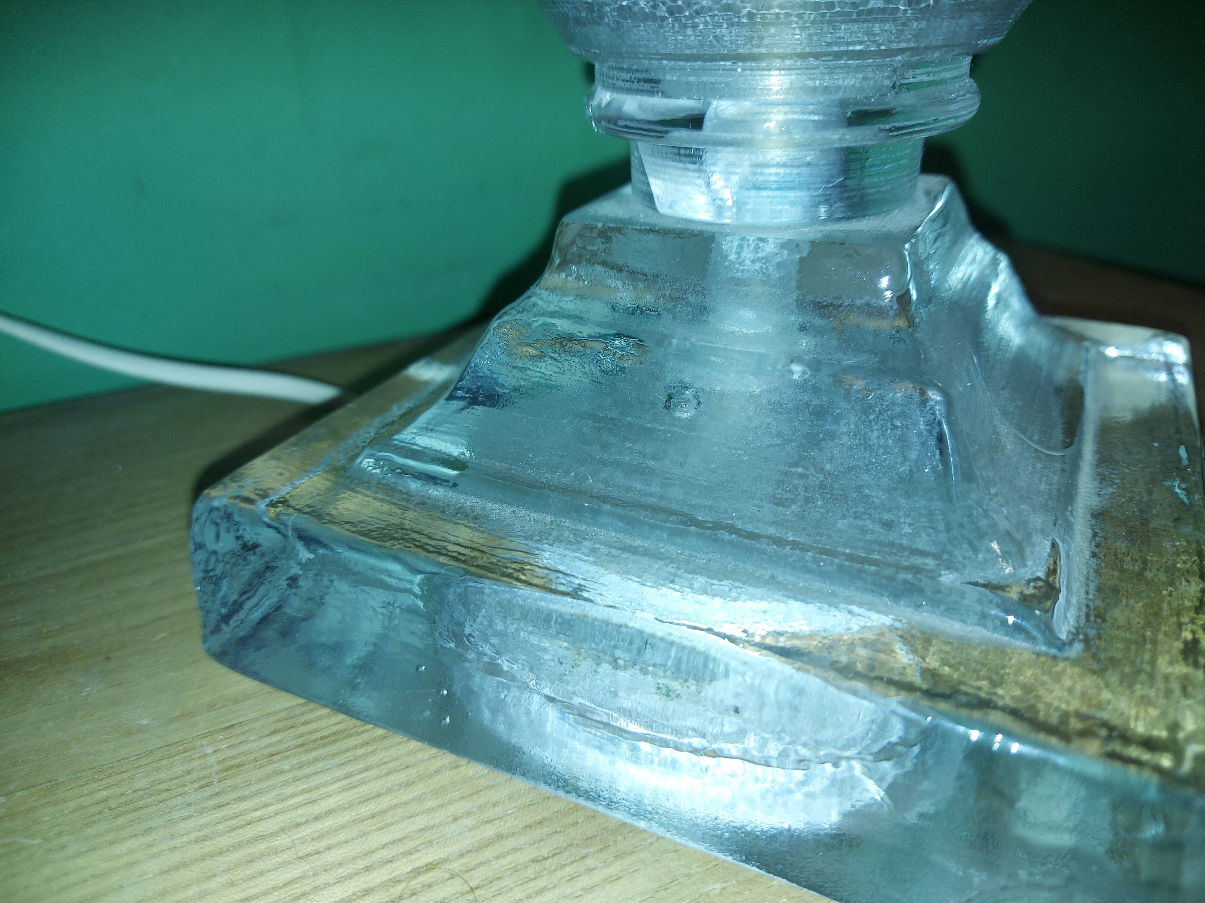 Lamp bases in blown glass, molded, Medici, baluster