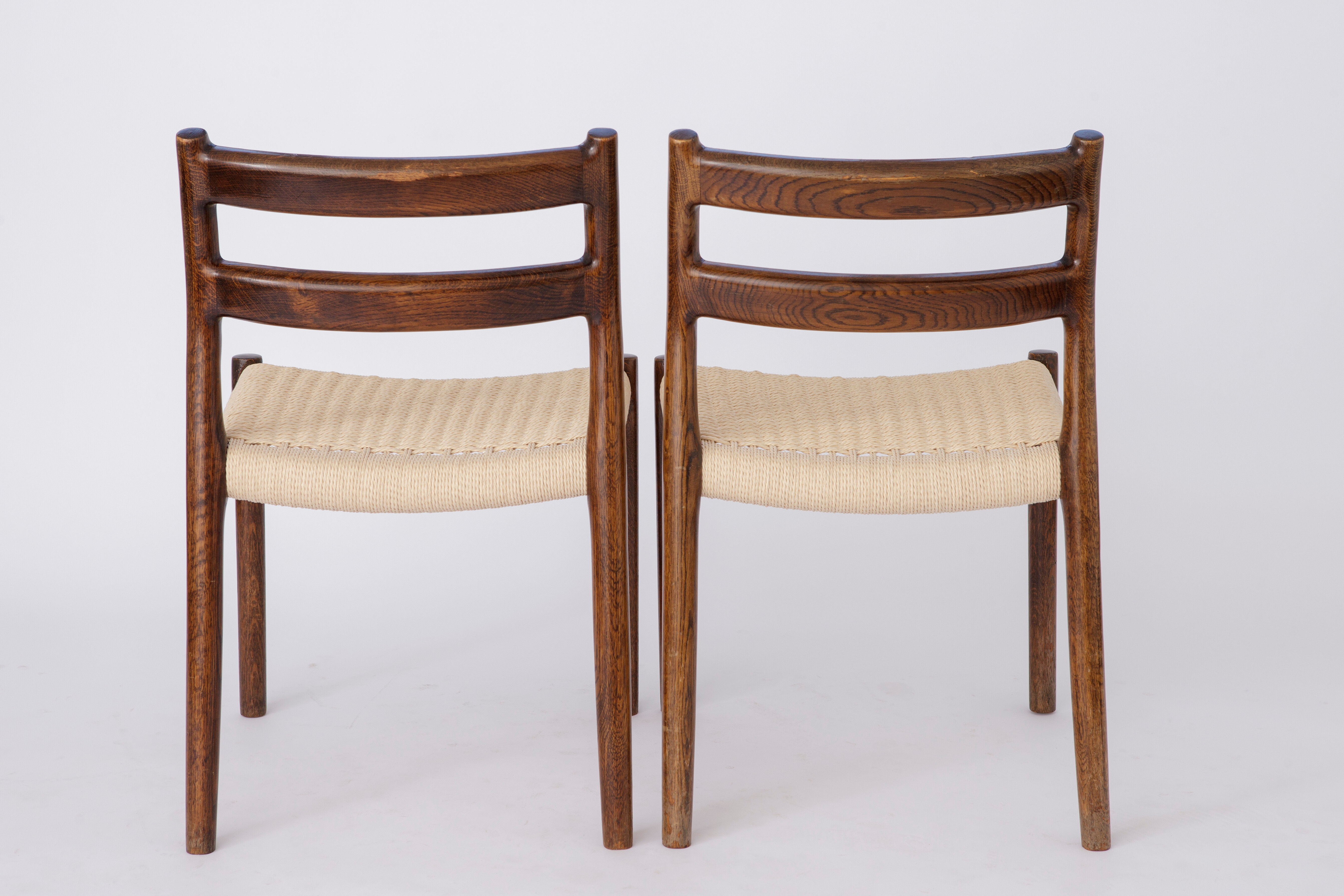 Pair of Niels Møller chairs #84 Danish 1970s vintage