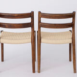 Pair of Niels Møller chairs #84 Danish 1970s vintage