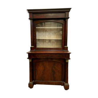 Empire mahogany showcase and mahogany veneer XIX century