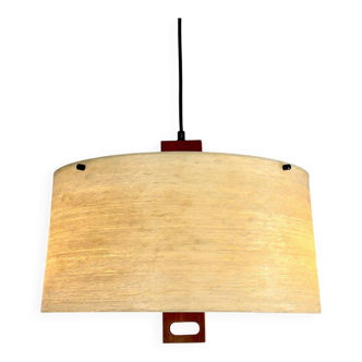Teak and Fiberglass Pendant Lamp by Erco, 1960s