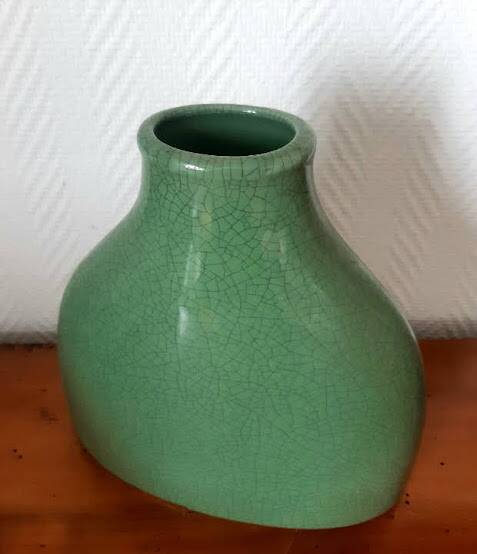 Green designer ceramic vase