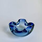 Murano Glass Bowl in Deep Blue and Mint Green