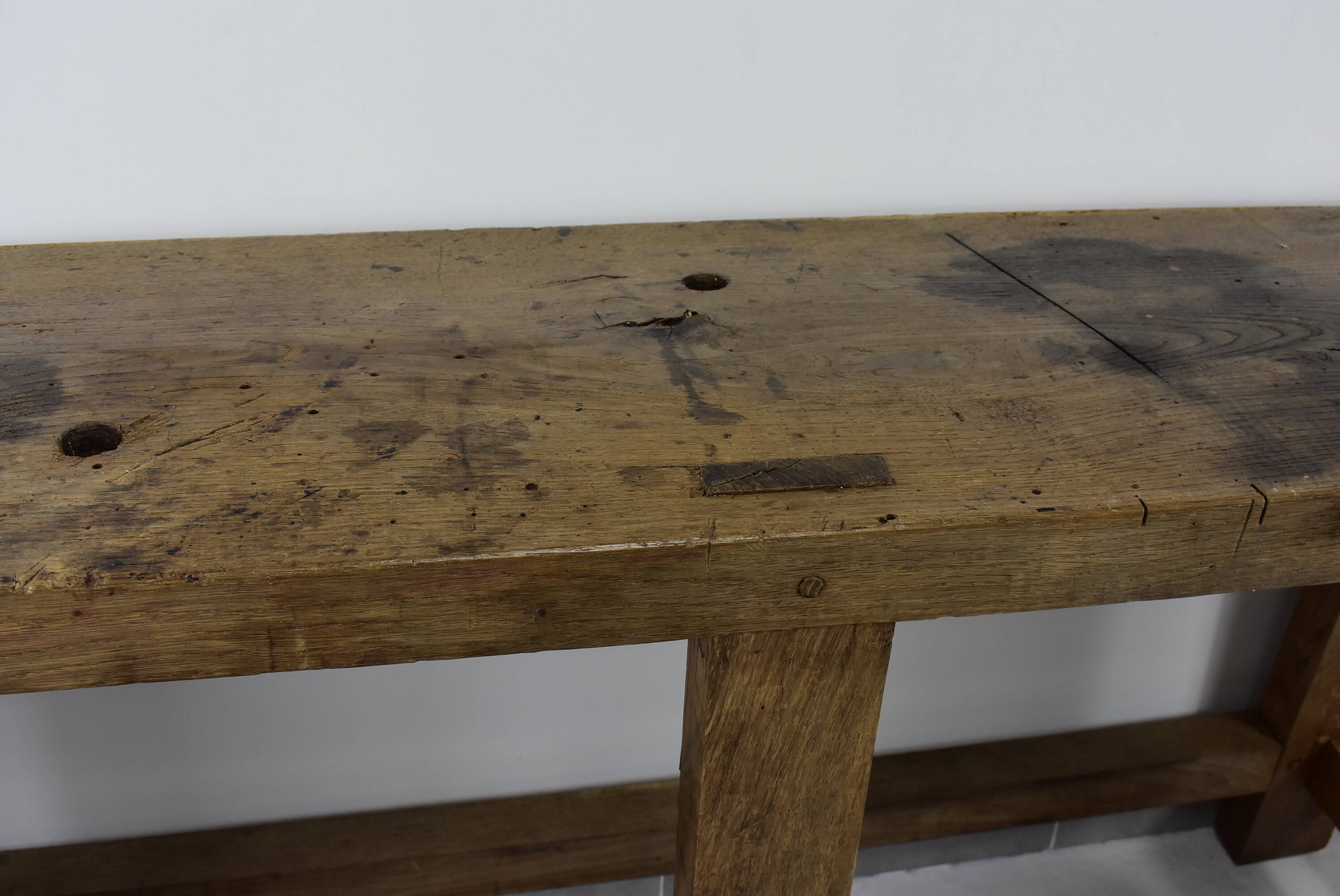 Former oak carpenter's workbench