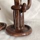 Pair of column candle holders in handmade ceramic
