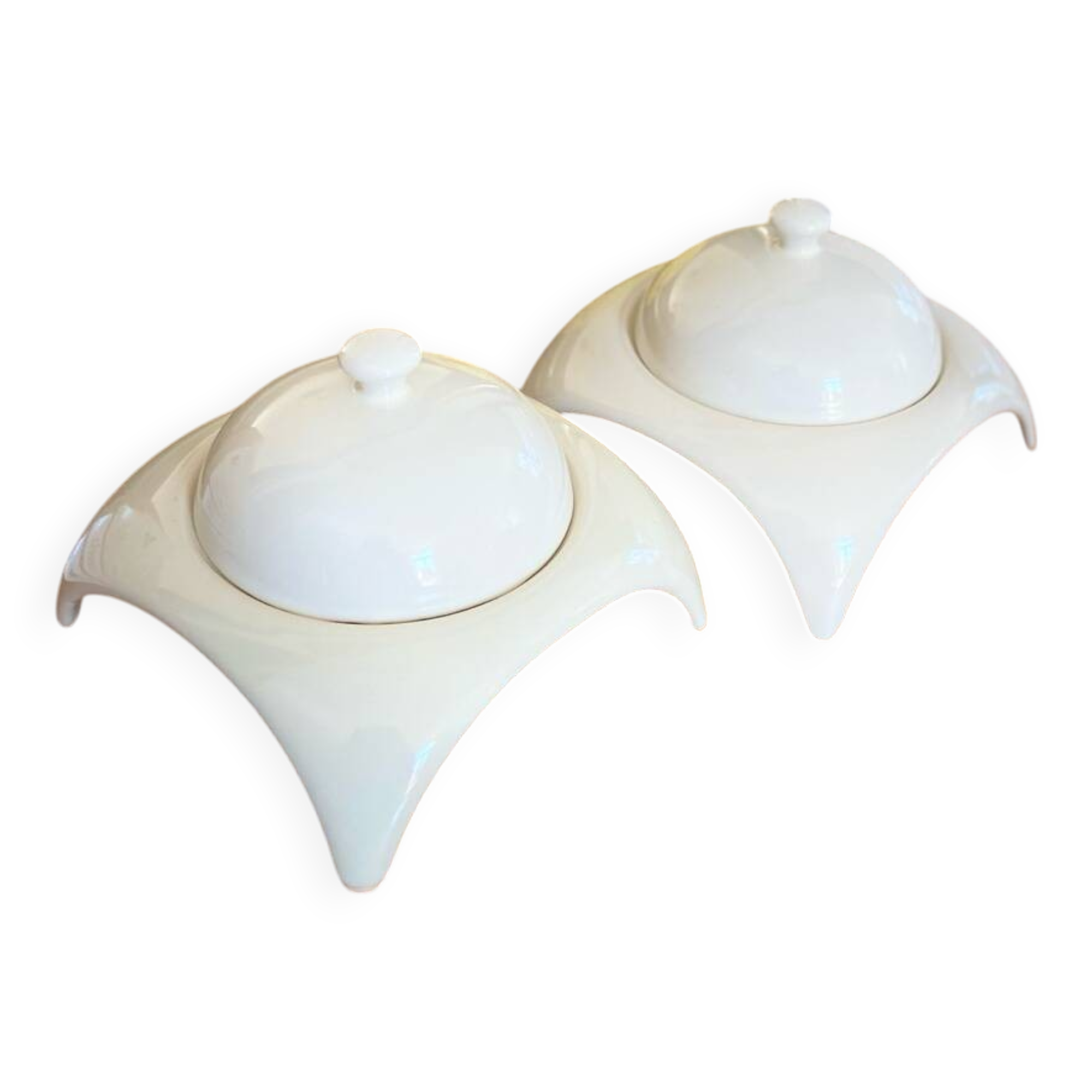 Pair of Helline ceramic butter dishes - 1970.
