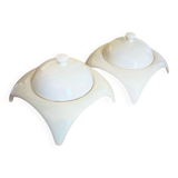 Pair of Helline ceramic butter dishes - 1970.