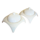 Pair of Helline ceramic butter dishes - 1970.