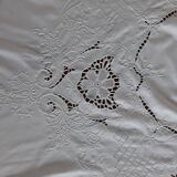 Old embroidered and crocheted tablecloth