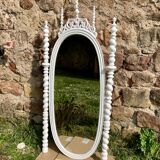 Late 19th century Portuguese wooden mirror, Bilros style - Rare