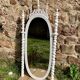 Late 19th century Portuguese wooden mirror, Bilros style - Rare