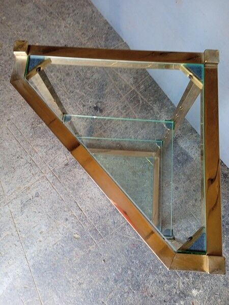 Neckline console metl gilded glass ep 1970