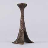 Brutalist bronze candle holder