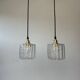 Pair of old vintage granite glass pendants