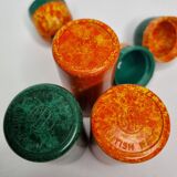 Set of three vintage Bakelite salt shakers, BEF British Made, 12.5 cm