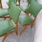 6 vintage Scandinavian chairs compass feet