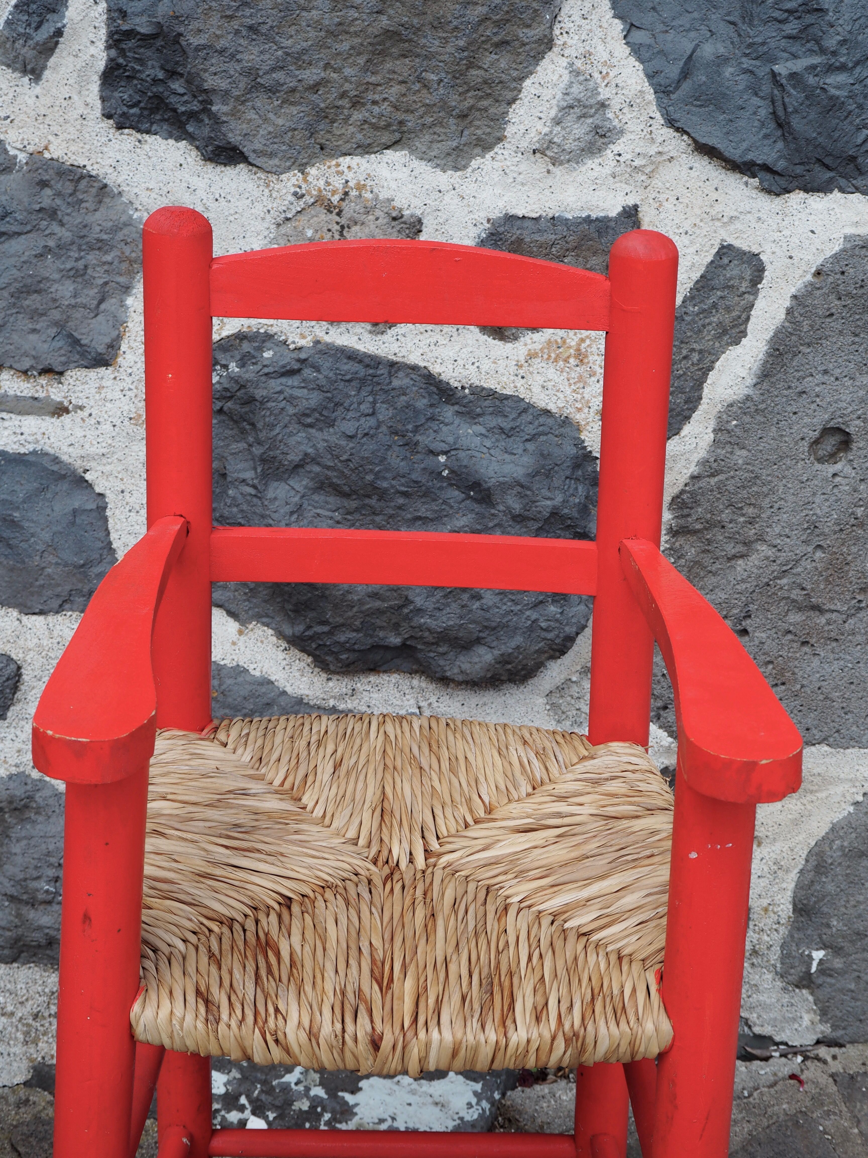 Straw high chair for children