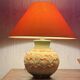 Barbotine earthenware lamp – 1980s – 20th century production