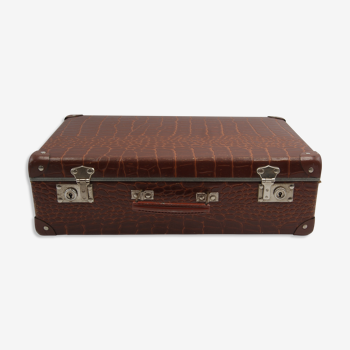 Vintage brown cardboard suitcase