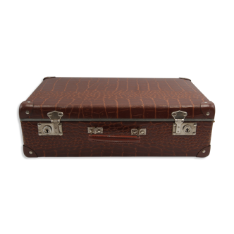 Vintage brown cardboard suitcase