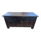 Antique dark wood chest with geometric paneling / pointed detail