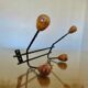 Scandinavian coat rack in metal and wood 60s 70s