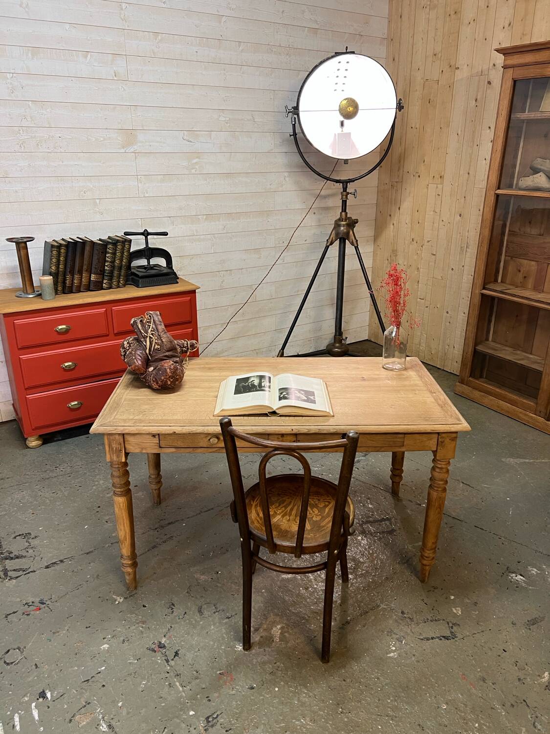 Table de ferme en chêne pied tournés