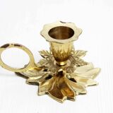 Brass floral candle holder