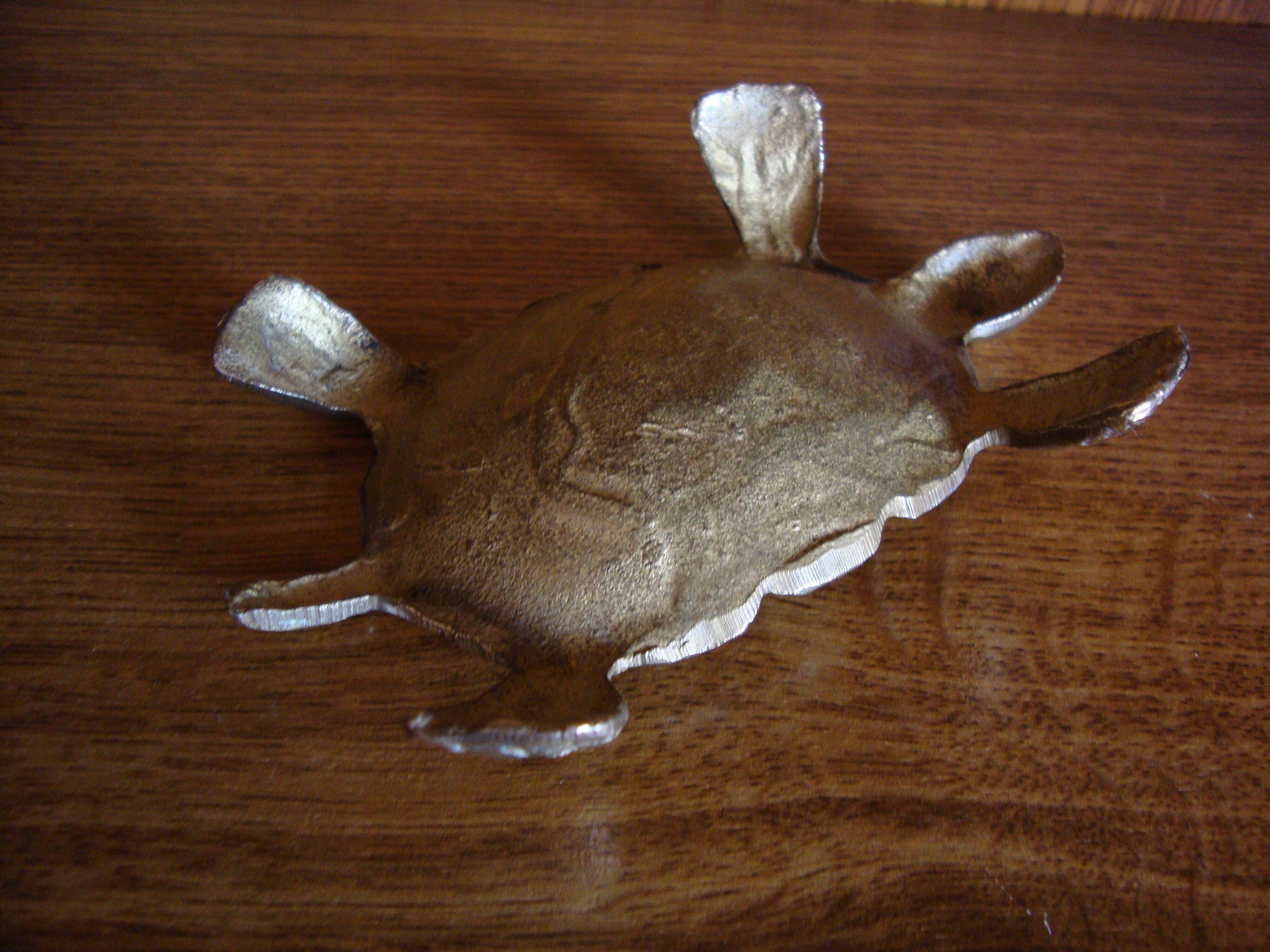 brass turtle ashtray