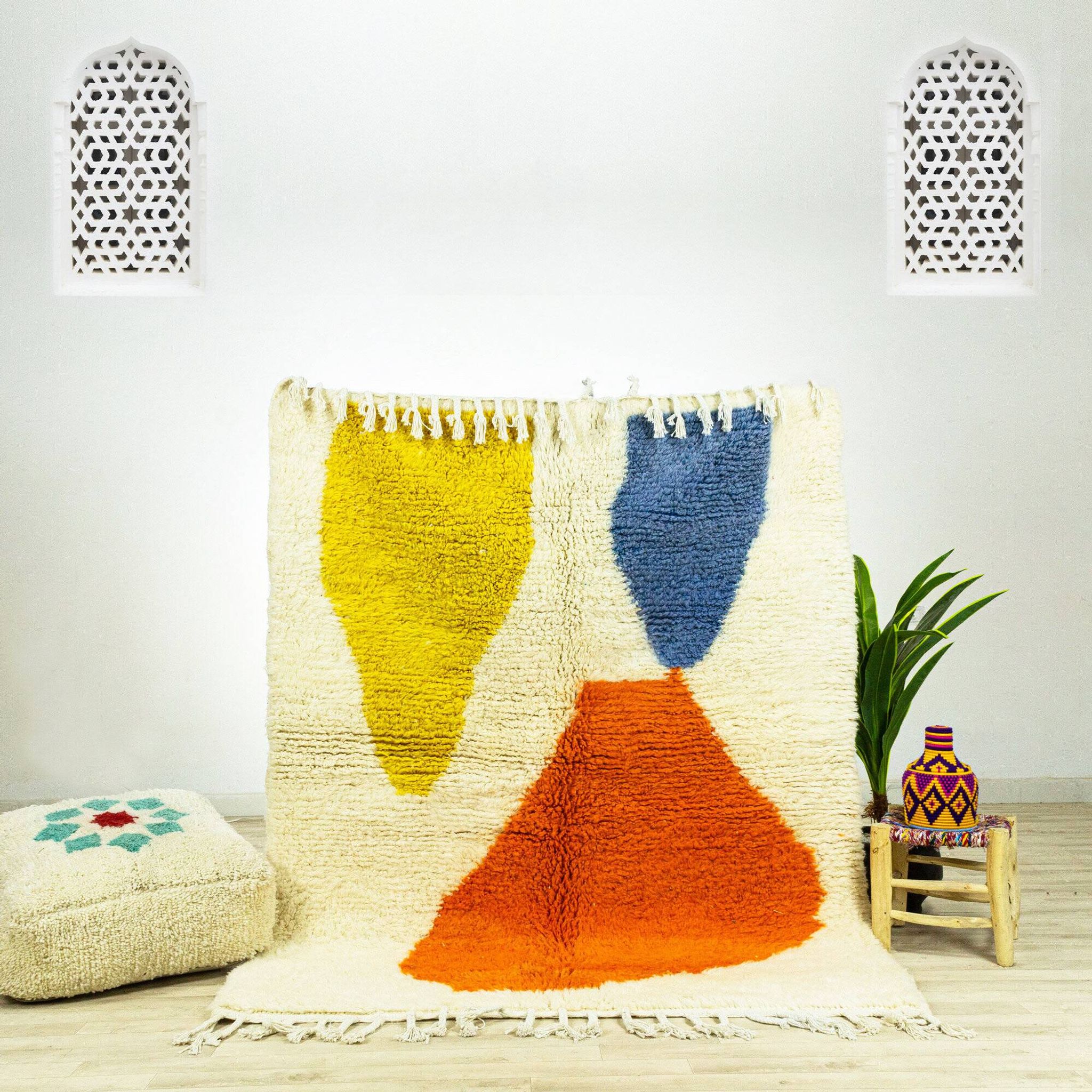 Tapis artisanal en laine du Maroc 2.5 x 1.5 m