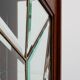 French Art Deco Oak Cabinet with Beveled Leaded Glass, ca. 1920