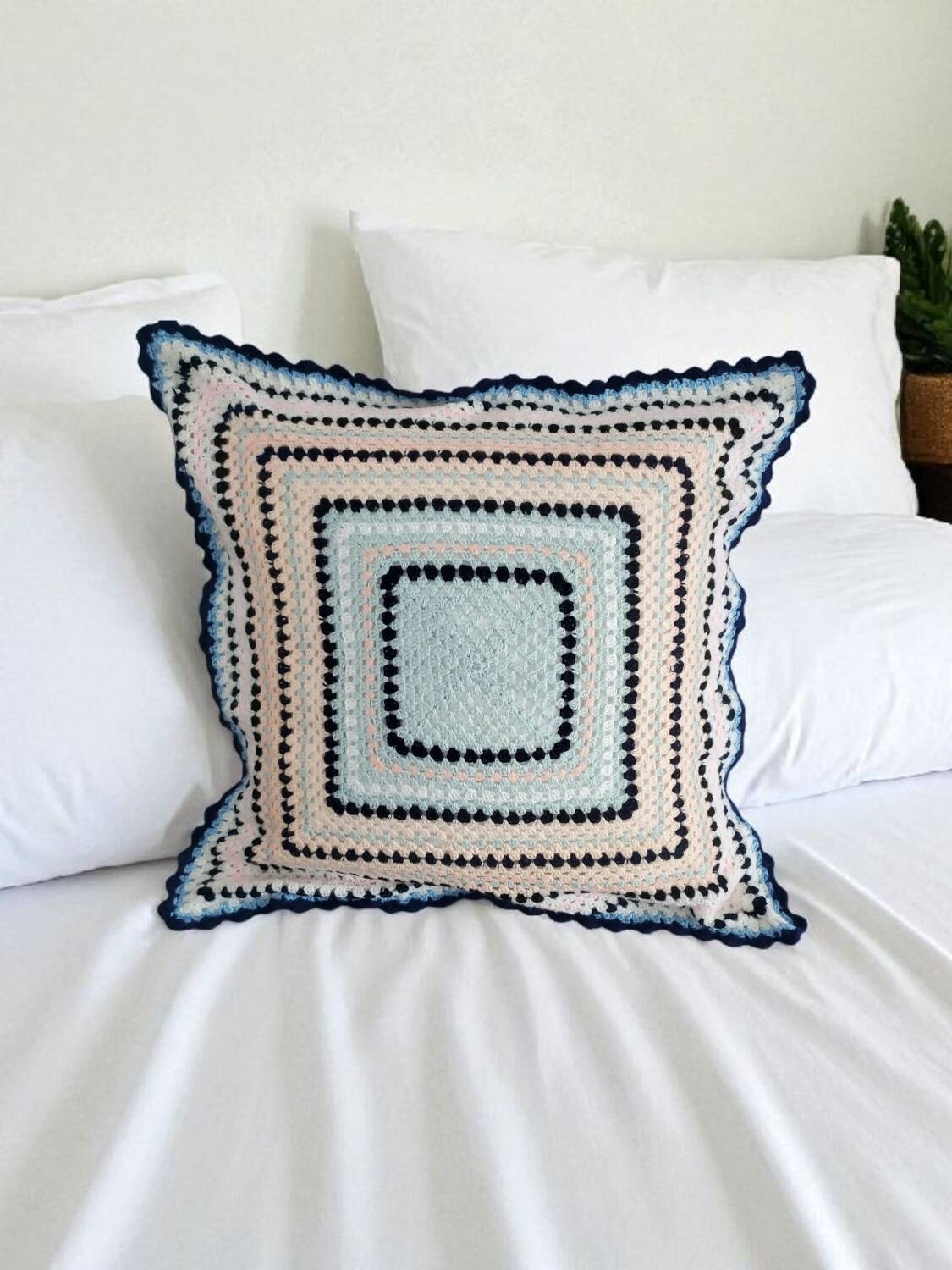 Housse de coussin Vintage au crochet