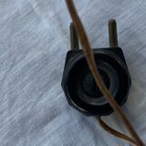 Art deco red enamelled ceramic bird table lamp