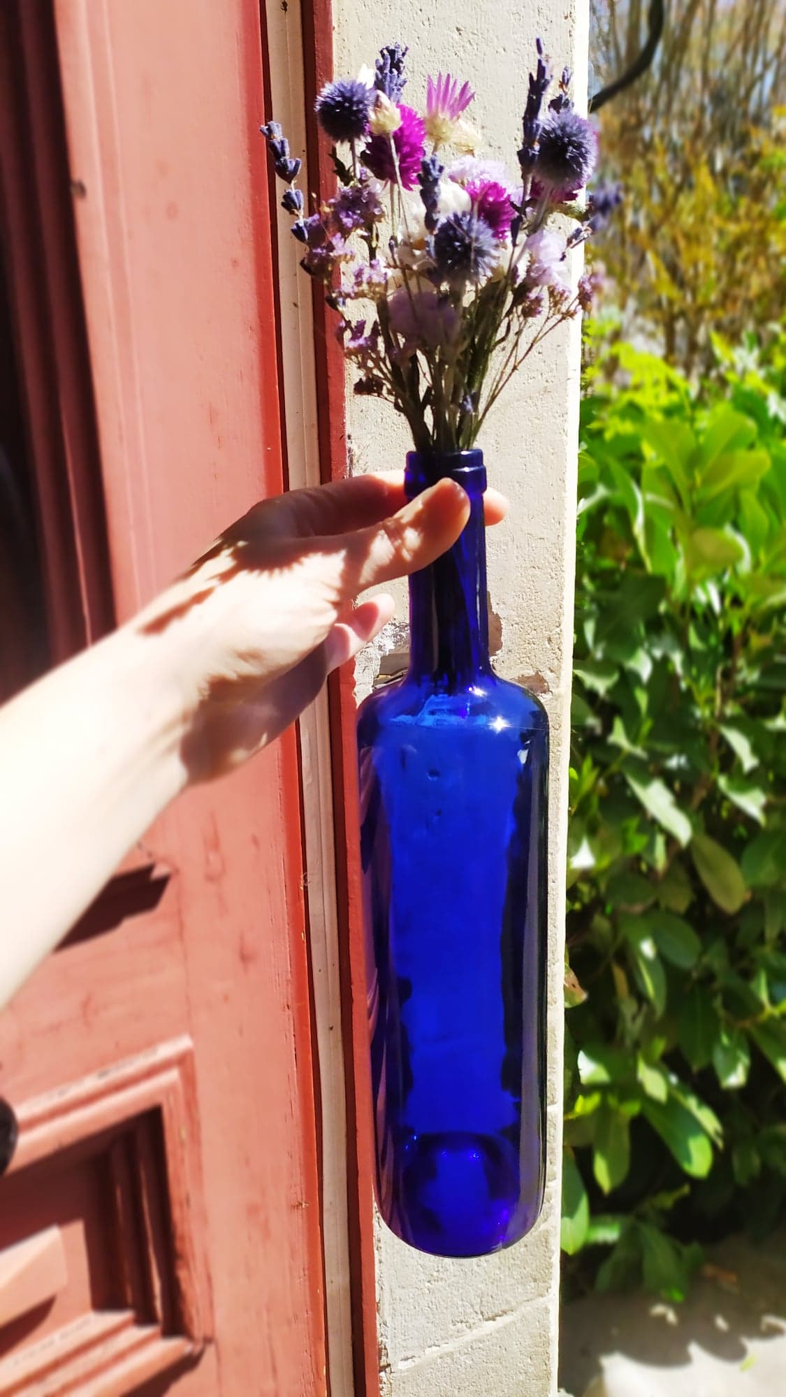 Blue glass bottle